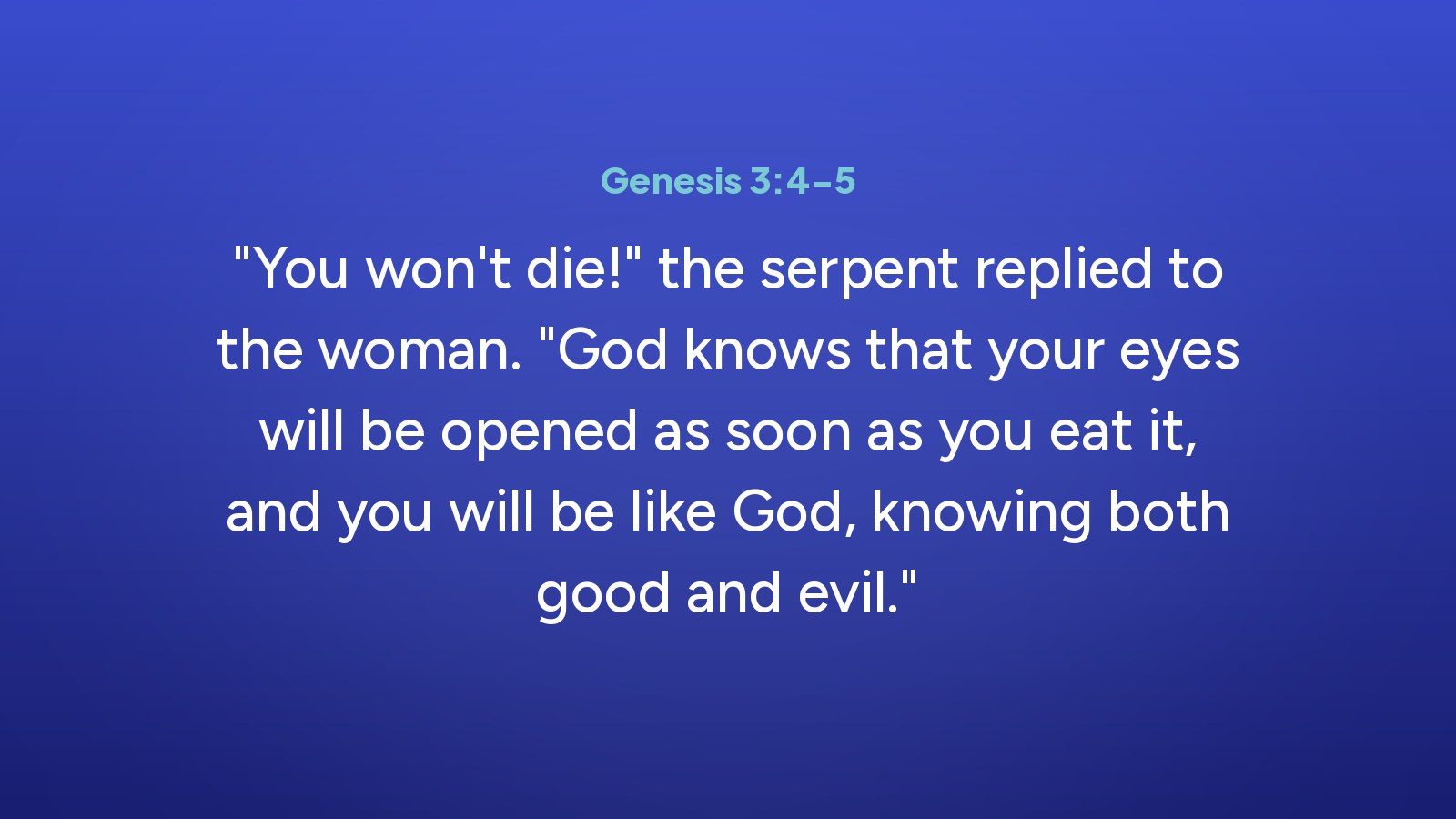 Genesis 3:4-5 on the church's slide