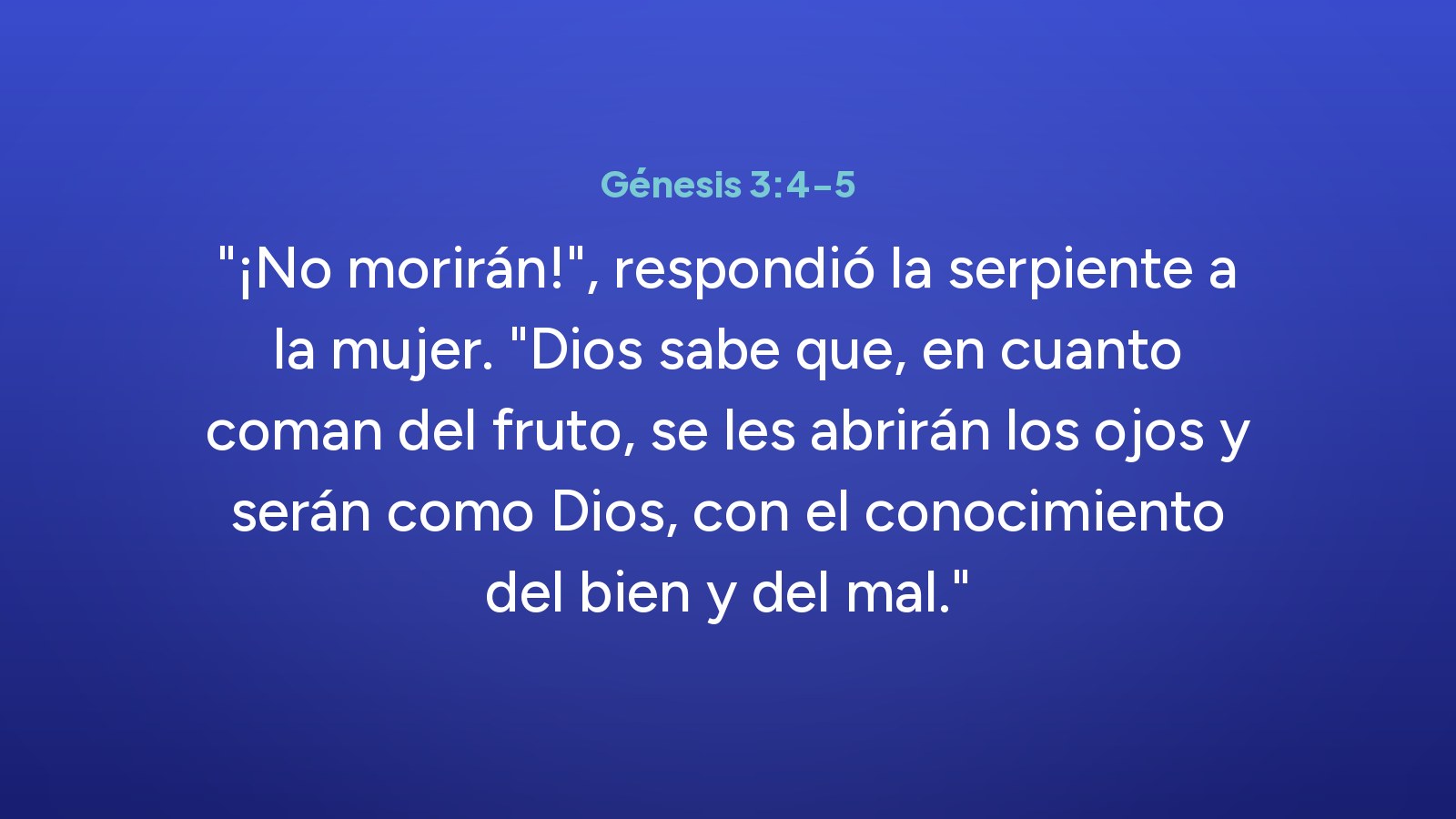 Génesis 3:4-5 en la diapositiva de la iglesia