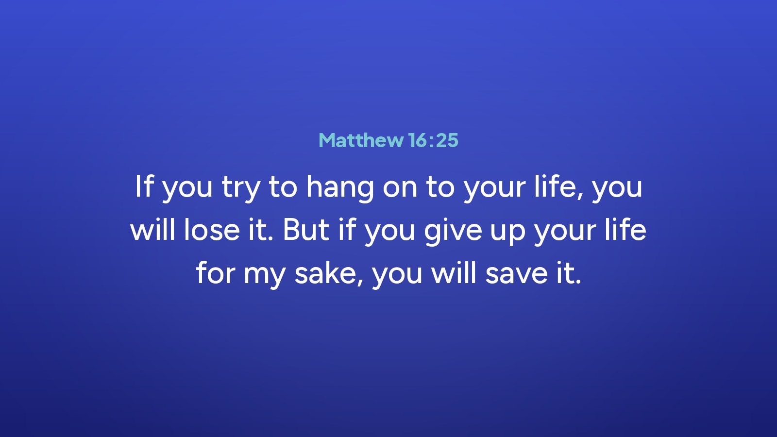 Matthew 16:25 on the church's slide