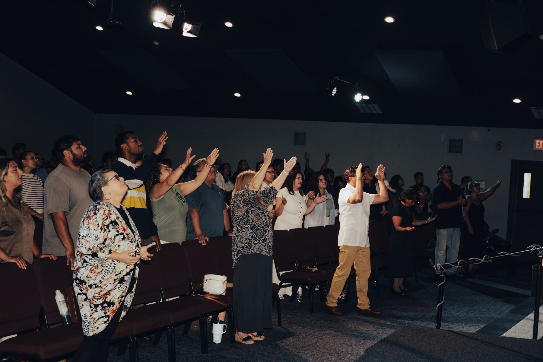 The congregation worshiping during a service in Smithfield