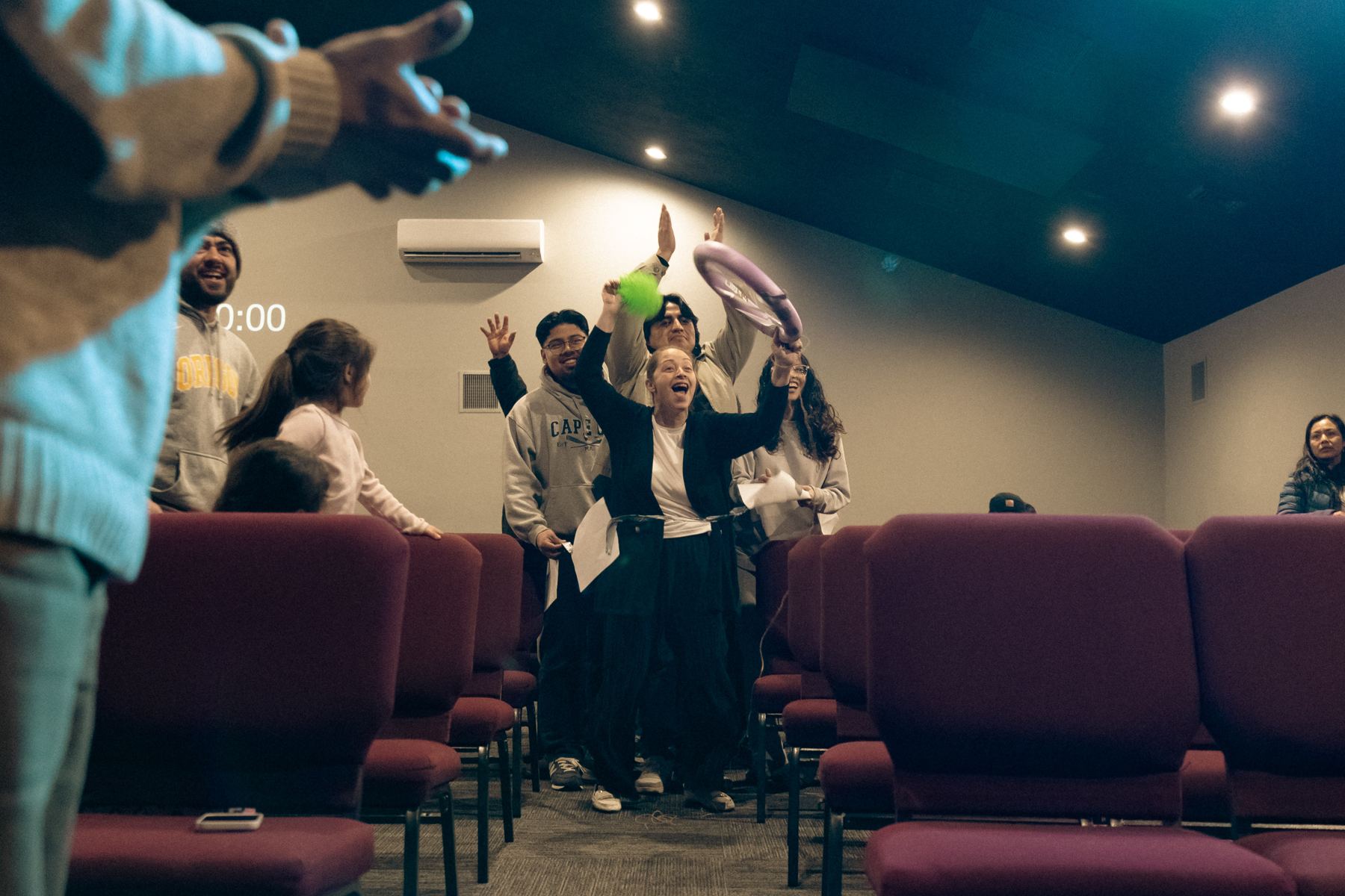 A game during a Thursday service at Living Waters